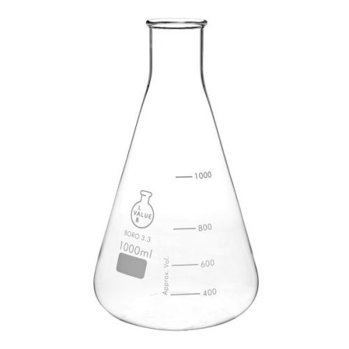 Erlenmeyer-lombik, keskeny nyakú, 1000ml (6db-os csomag)