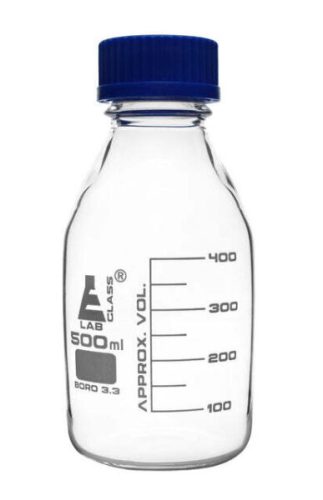 Boroszilikát reagens üveg csavaros kupakkal, 500ml (10db-os csomag)