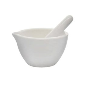 Mozsár és mozsártörő, porcelán, 105mm átmérő, 150ml