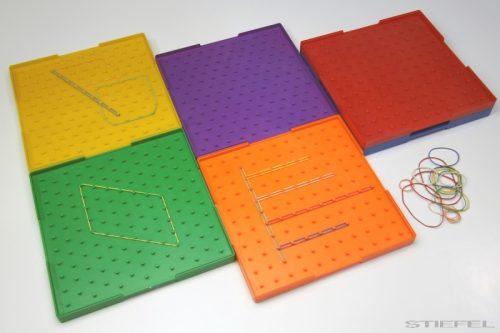 Geoboard, nagy, kétoldalú, 6 szín