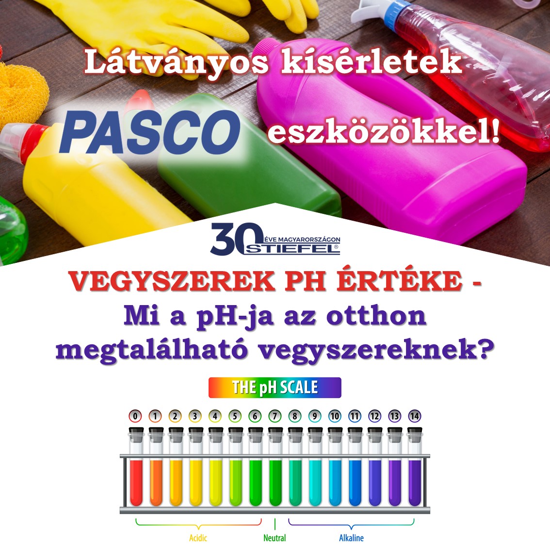 Vegyszerek pH értéke - Látványos kísérletek PASCO eszközökkel 3.rész